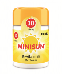 MINISUN D-VITAMIINI 10 MIKROG 300 TABL