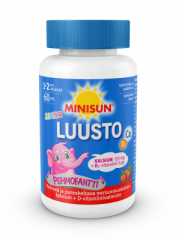 Minisun Pehmofantti Luusto Kalsium+D-vitamiini Junior, pehmeä pureskeltava vitamiini 60 kpl